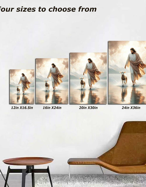 Load image into Gallery viewer, Generic Jesus and Lamb Canvas Wall Art Christian Poster 16x24in YS-5 Unframed
