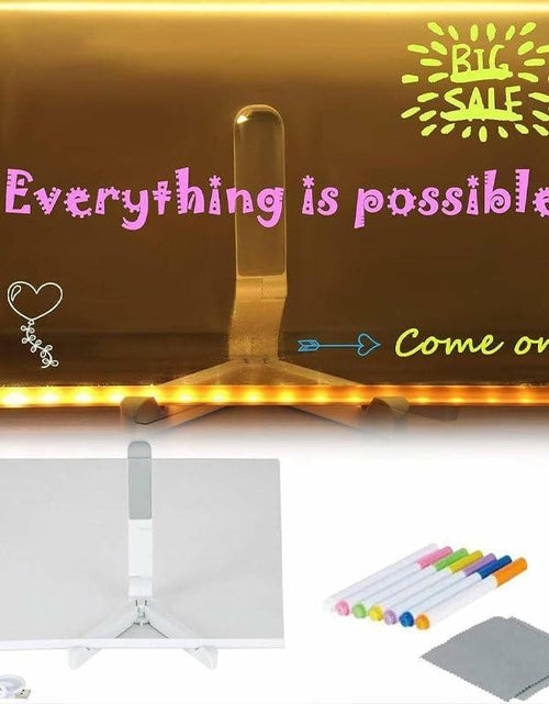 Load image into Gallery viewer, WESUN LED Note Board Acrylic Light Up Message Board 7 Pens 7.9x7.9"
