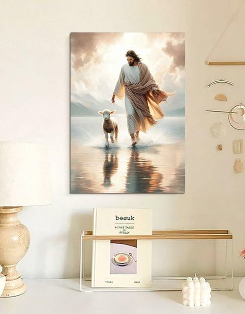 Load image into Gallery viewer, Generic Jesus and Lamb Canvas Wall Art Christian Poster 16x24in YS-5 Unframed
