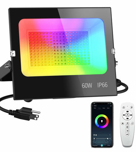 ILLSTAR Full Power RGB Flood Light 60W Smart Color Changing IP66 Large