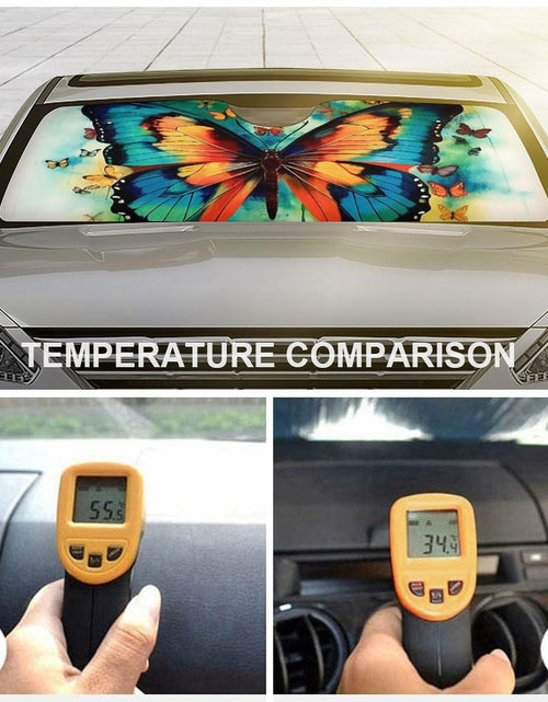 Load image into Gallery viewer, BAHELS Colorful Butterfly Car Windshield Sunshade UV Protector 55x30 Inch
