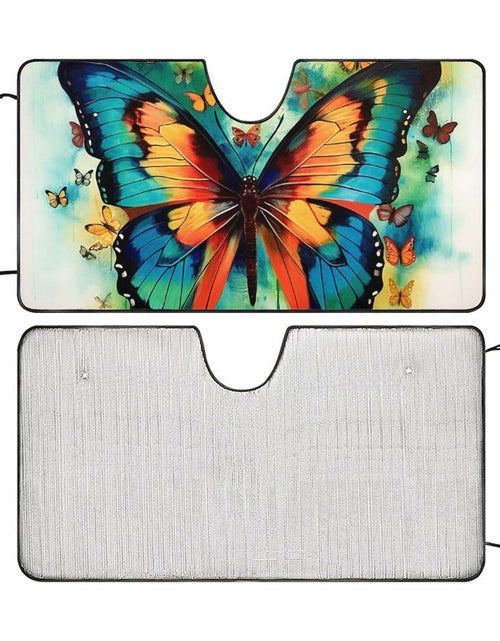 Load image into Gallery viewer, BAHELS Colorful Butterfly Car Windshield Sunshade UV Protector 55x30 Inch
