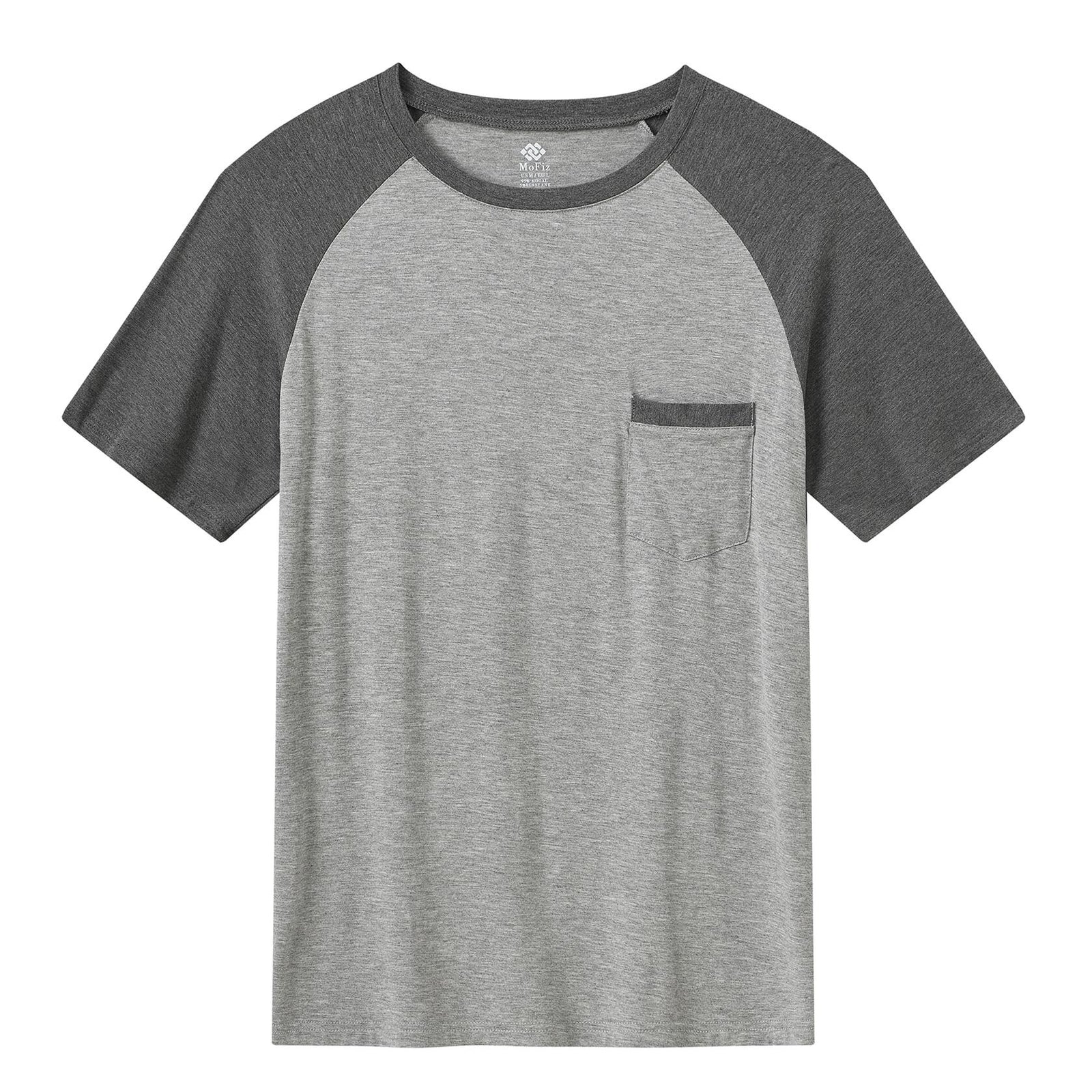 MoFiz Mens Sleepwear Pajama Set Lightweight Cotton Dark Gray Light Grey Size XL
