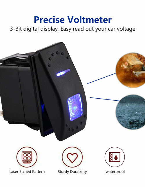 Load image into Gallery viewer, Garfour Marine 6 Gang 5 Pin Red LED Aluminum Rocker Switch Panel
