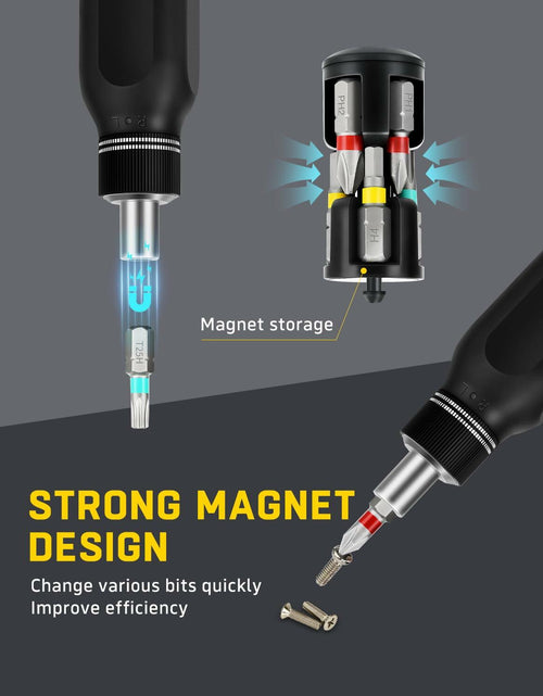 Load image into Gallery viewer, Banshu 12-in-1 Ratchet Screwdriver Set Magnetic Bits Case Colorful Alloy Steel
