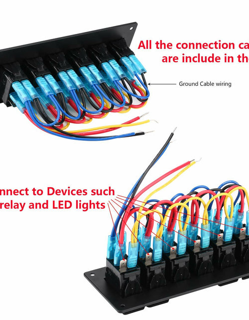 Load image into Gallery viewer, Garfour Marine 6 Gang 5 Pin Red LED Aluminum Rocker Switch Panel
