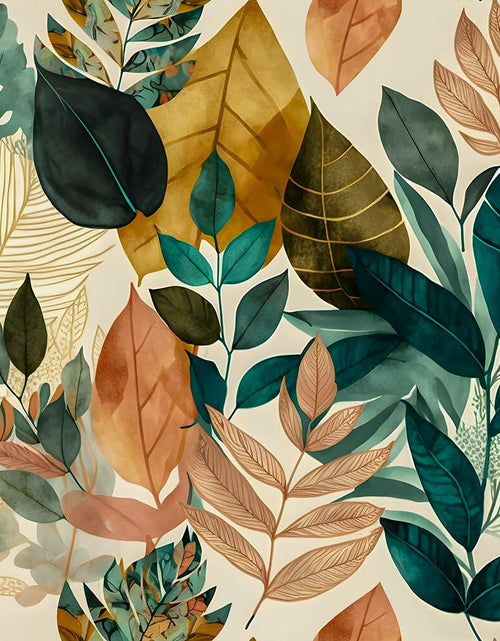 Load image into Gallery viewer, MuralPeel Boho Leaf Botanical Peel Stick Wallpaper Brown Green Yellow
