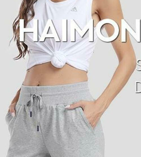 Haimont Women's Heather Grey Cotton Sweat Shorts 4" High Waist Pockets Size XXL