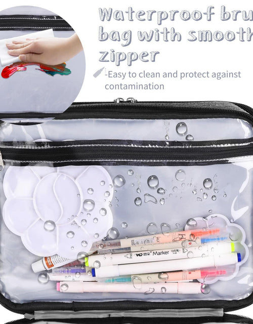 Load image into Gallery viewer, Yumt Acrylic Paint Brush &amp; Bottle Organizer 7 Tier Clear Storage Display
