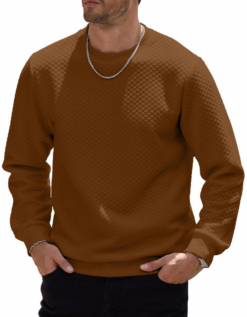 Load image into Gallery viewer, HOTake Mens Waffle Texture Pullover Sweatshirt Brown Size Small
