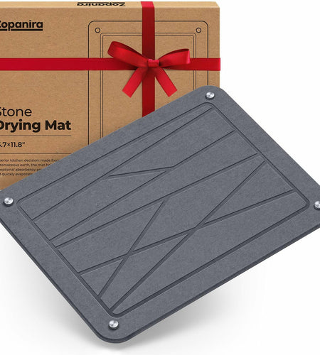 Zopanira Diatomaceous Earth Drying Stone Mat Gray 11.8x15.7 Kitchen Counter