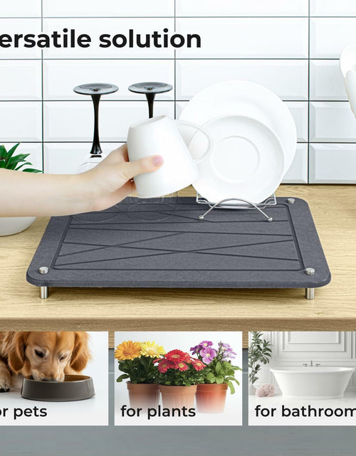 Load image into Gallery viewer, Zopanira Diatomaceous Earth Drying Stone Mat Gray 11.8x15.7 Kitchen Counter
