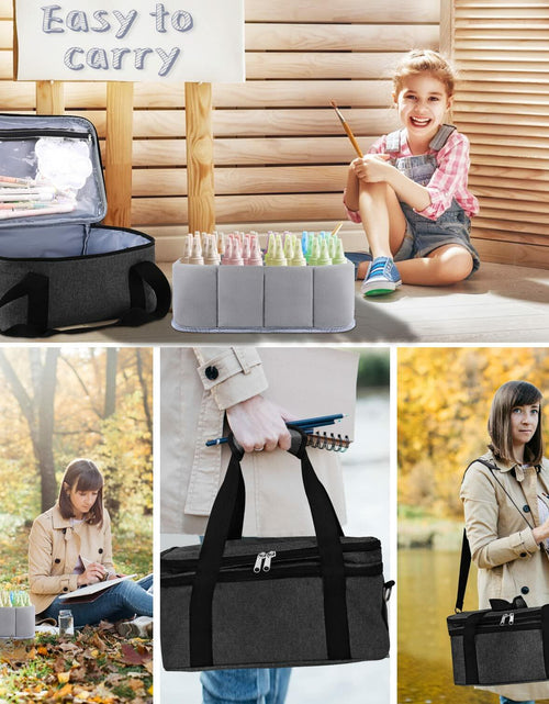 Load image into Gallery viewer, Yumt Acrylic Paint Brush &amp; Bottle Organizer 7 Tier Clear Storage Display
