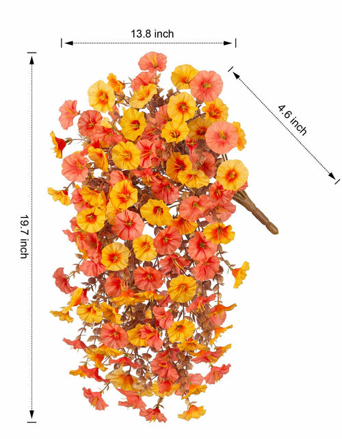 Load image into Gallery viewer, HyeFlora 2 PCS Faux Fall Hanging Flowers Plants UV Resistant Orange+Yellow
