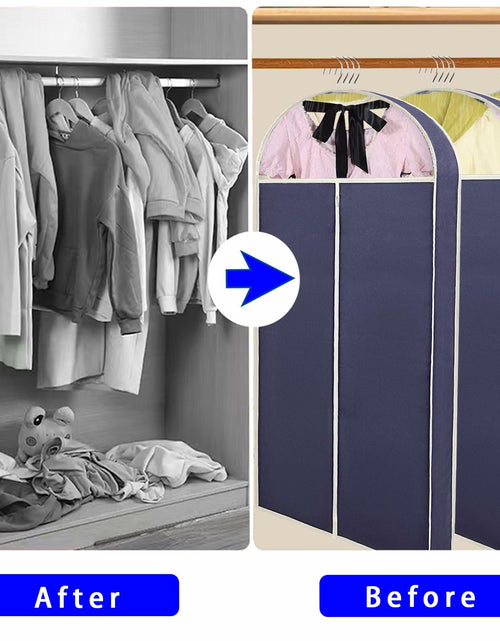 Load image into Gallery viewer, DYYHSDPU Garment Bags 3 Pack Suit Storage Hanging Clothes Black 50x24 Inch
