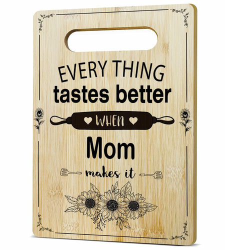 DOIUCRO Gifts for Mom Bamboo Kitchen Cutting Board Wooden Serving Board