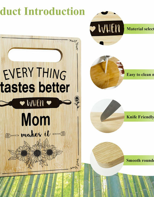 Load image into Gallery viewer, DOIUCRO Gifts for Mom Bamboo Kitchen Cutting Board Wooden Serving Board
