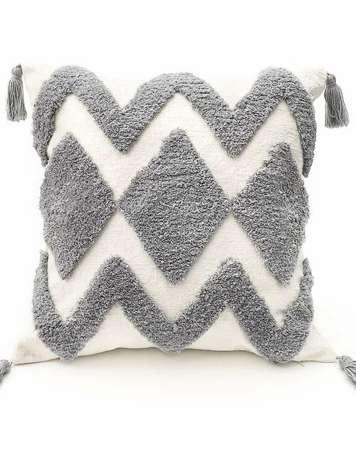 Load image into Gallery viewer, PLWORLD Boho White Moroccan Tufted Throw Pillow Cover 20x20 Inch Cream 1 PC
