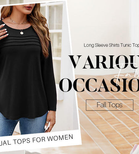 ZESICA Women's Fashion Long Sleeve Pleated Tunic Blouse Black Size L