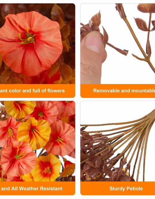 Load image into Gallery viewer, HyeFlora 2 PCS Faux Fall Hanging Flowers Plants UV Resistant Orange+Yellow
