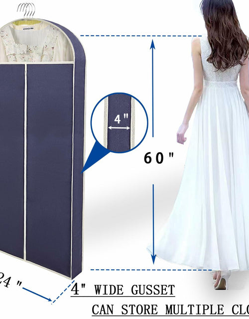 Load image into Gallery viewer, DYYHSDPU Garment Bags 3 Pack Suit Storage Hanging Clothes Black 50x24 Inch
