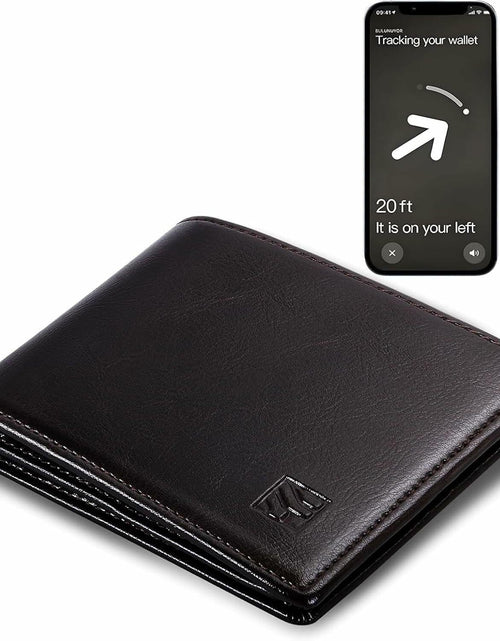 Load image into Gallery viewer, FLETUTE Full-Grain Leather Slim Airtag Wallet Mens Luxury Blue
