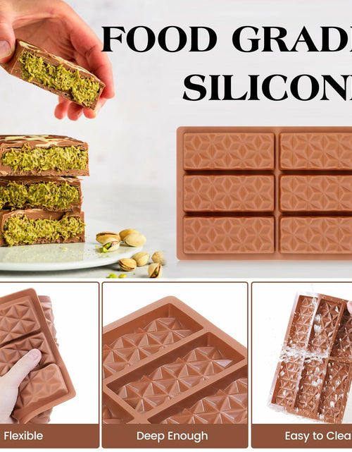 Load image into Gallery viewer, KASHME Chocolate Bar Mold Silicone Deep Large 1 Inch Brown 1 Pc
