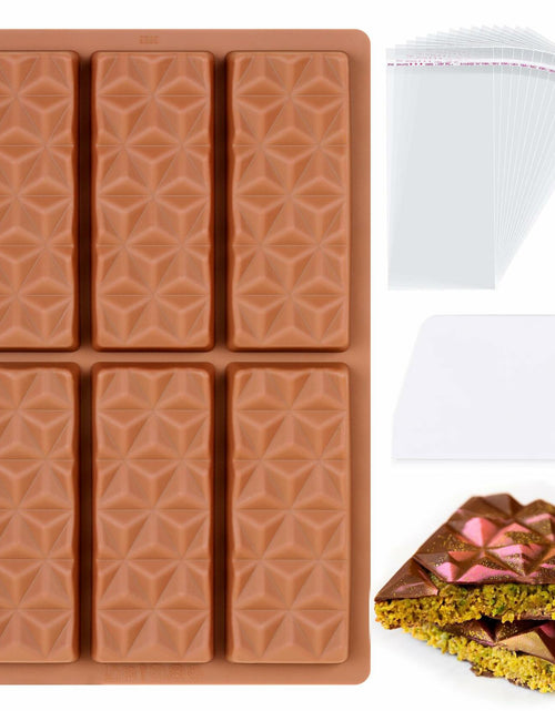 Load image into Gallery viewer, KASHME Chocolate Bar Mold Silicone Deep Large 1 Inch Brown 1 Pc
