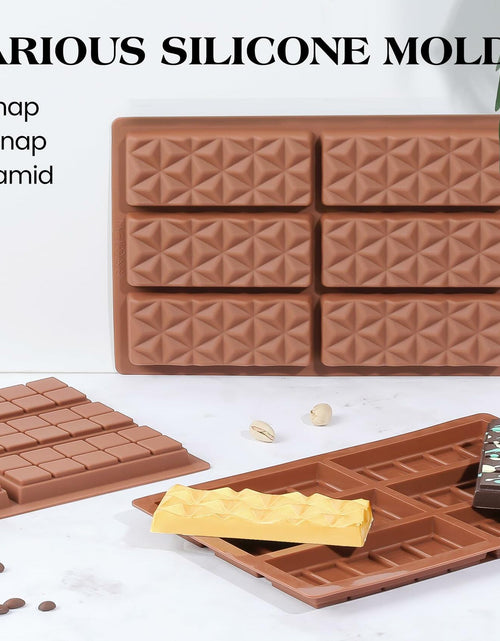 Load image into Gallery viewer, KASHME Chocolate Bar Mold Silicone Deep Large 1 Inch Brown 1 Pc
