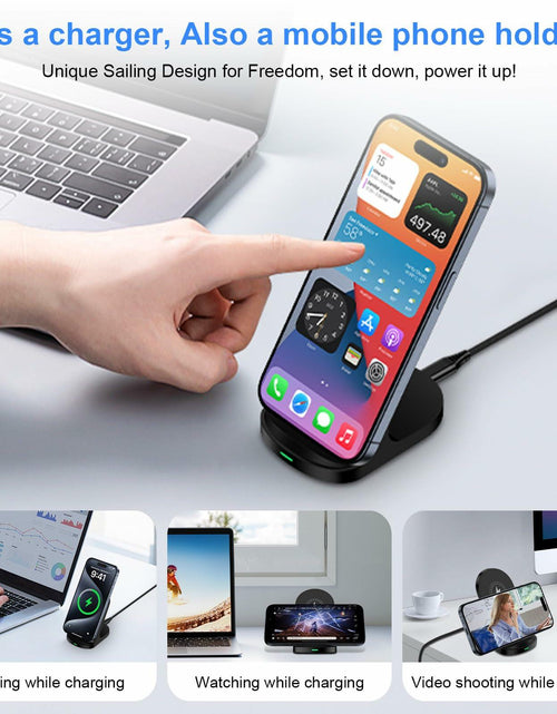 Load image into Gallery viewer, Sicodo Wireless Charger Stand 15W for Samsung S25 Ultra S24+ S23FE S22 S21 Black
