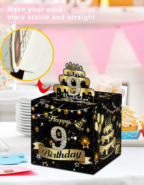 Load image into Gallery viewer, Toerifer 9th Birthday Money Box Set Black Gold PVC One Size
