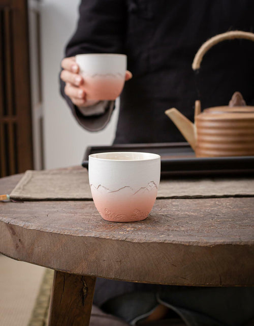 Load image into Gallery viewer, TEANAGOO Japanese Tea Cup 5.6oz Gradient Pink White 4 Pcs Box
