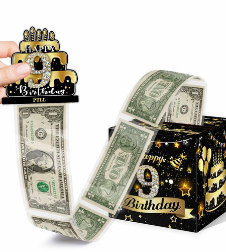 Toerifer 9th Birthday Money Box Set Black Gold PVC One Size