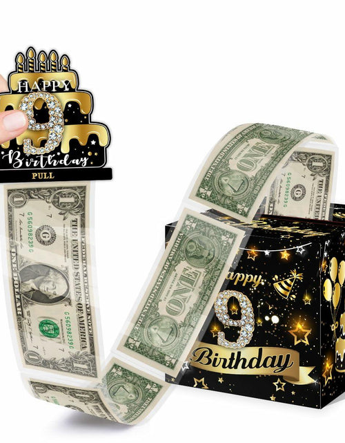 Load image into Gallery viewer, Toerifer 9th Birthday Money Box Set Black Gold PVC One Size
