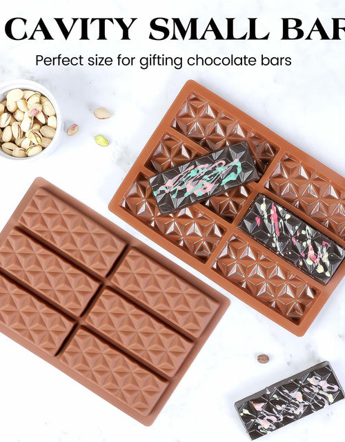 Load image into Gallery viewer, KASHME Chocolate Bar Mold Silicone Deep Large 1 Inch Brown 1 Pc
