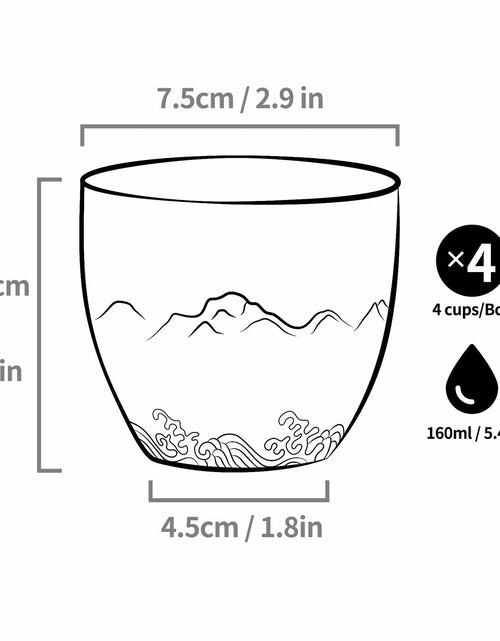 Load image into Gallery viewer, TEANAGOO Japanese Tea Cup 5.6oz Gradient Pink White 4 Pcs Box
