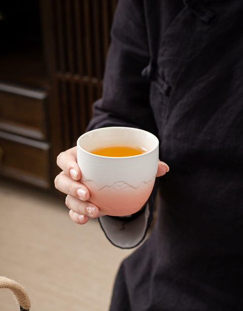 Load image into Gallery viewer, TEANAGOO Japanese Tea Cup 5.6oz Gradient Pink White 4 Pcs Box
