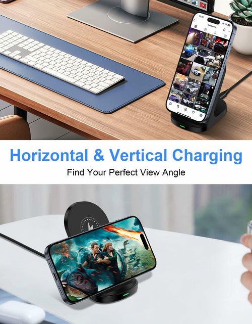 Load image into Gallery viewer, Sicodo Wireless Charger Stand 15W for Samsung S25 Ultra S24+ S23FE S22 S21 Black
