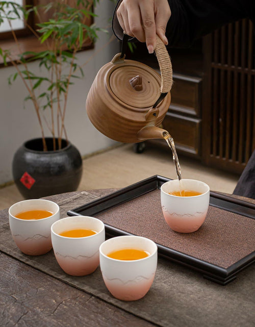 Load image into Gallery viewer, TEANAGOO Japanese Tea Cup 5.6oz Gradient Pink White 4 Pcs Box
