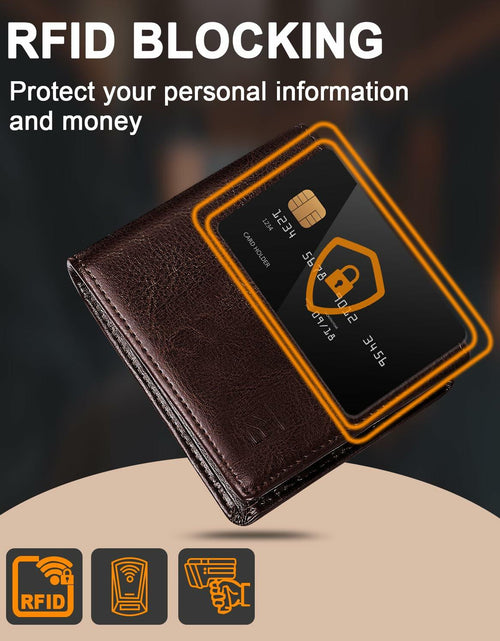 Load image into Gallery viewer, FLETUTE Full-Grain Leather Slim Airtag Wallet Mens Luxury Blue
