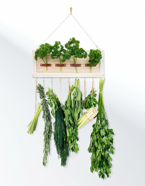 Load image into Gallery viewer, heiwinner Herb Drying Rack Hanging Rustic Wood 4-Compartment 15.7x5.9x0.59

