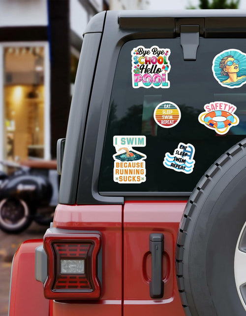 Load image into Gallery viewer, BIGZORO 50PCS Waterproof Swimming Stickers Decals Vinyl for Laptop Water Bottles
