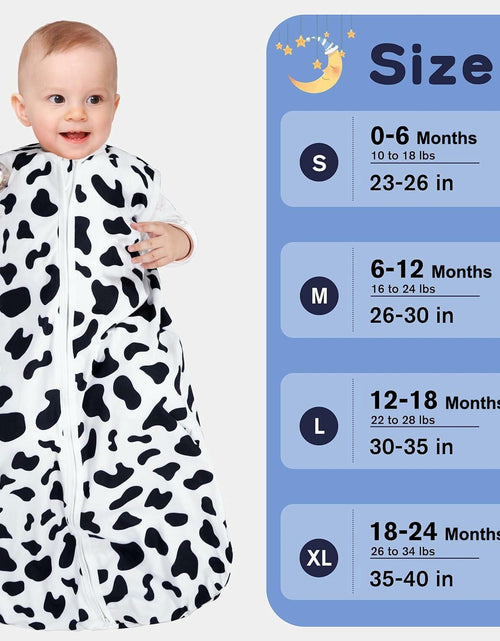 Load image into Gallery viewer, GUNTAIL Baby Sleep Sack 2-Way Zipper Rayon Cotton Cow Print Size X-Large
