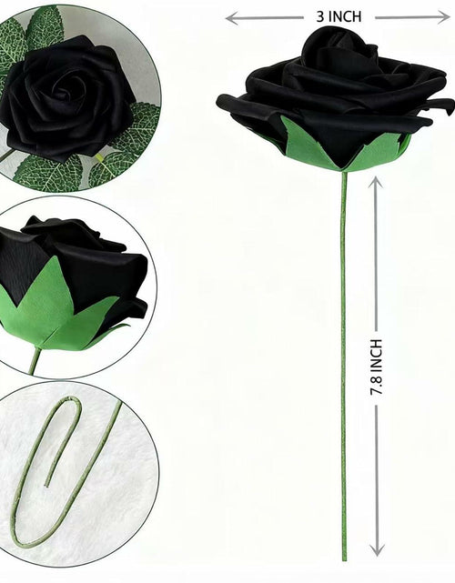 Load image into Gallery viewer, Yaqulen 60Pcs Artificial Foam Rose Flowers with Stems Red for Decorations
