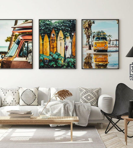 WYHLMTQ Bohemian Beach 3pcs Canvas Wall Art 12x16in Coastal Tropical
