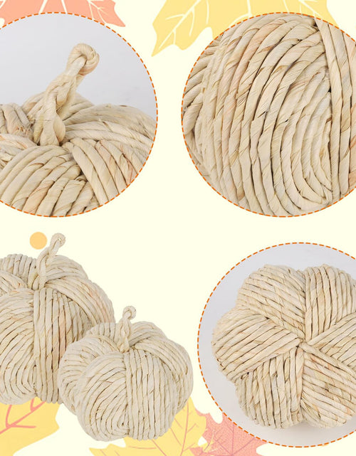 Load image into Gallery viewer, winemana 2 Pack Woven Pumpkin Decor Fall Thanksgiving White Assorted Size
