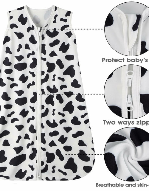 Load image into Gallery viewer, GUNTAIL Baby Sleep Sack 2-Way Zipper Rayon Cotton Cow Print Size X-Large
