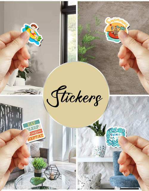 Load image into Gallery viewer, BIGZORO 50PCS Waterproof Swimming Stickers Decals Vinyl for Laptop Water Bottles
