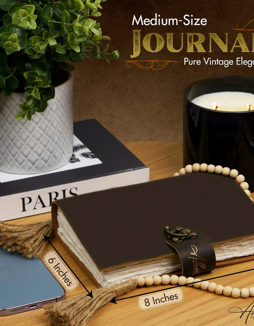 Load image into Gallery viewer, Anecdotal Vintage Genuine Leather Journal 6x8 Brown 200 Pages Unlined
