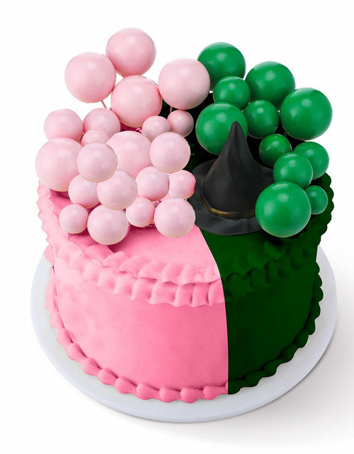 Load image into Gallery viewer, Geelin 41 Pcs Halloween Witch Cake Topper Pink Green Silver Black Balloons
